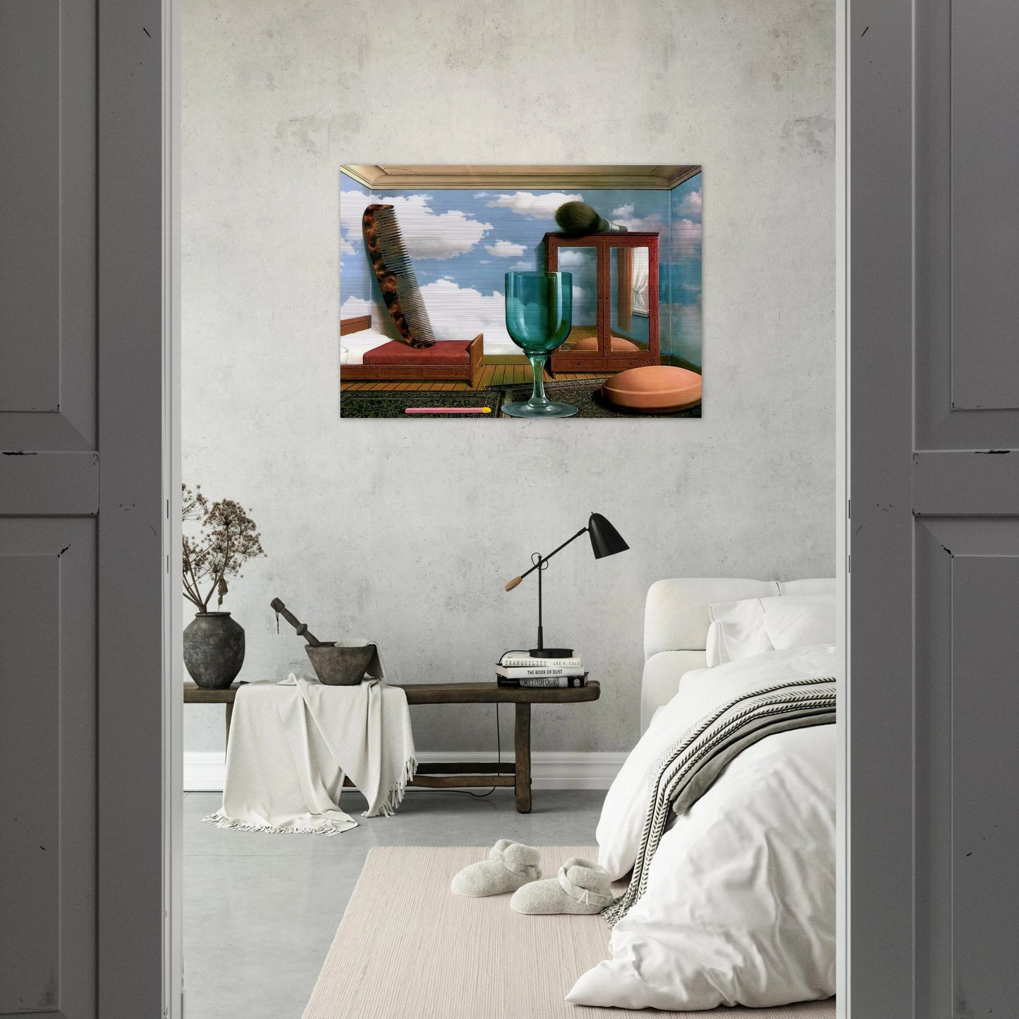 PERSONAL VALUES 1952 - Rene Magritte Brushed Aluminum Print - 70x100 cm / 28x40 inches | Rene Magritte Aluminum Print | Rene Magritte Prints