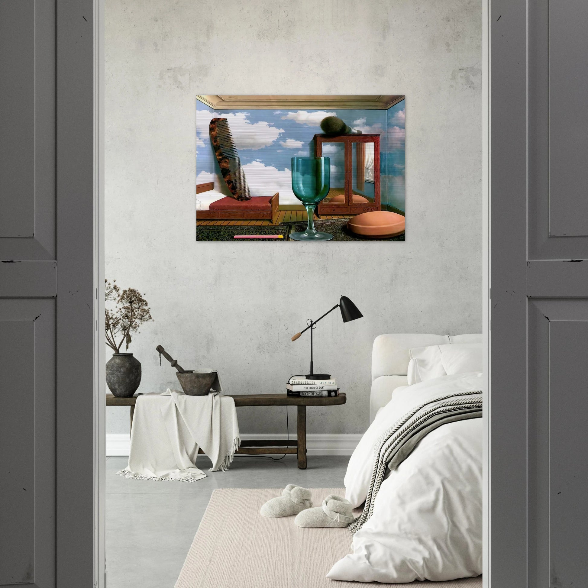 PERSONAL VALUES 1952 - Rene Magritte Brushed Aluminum Print - 70x100 cm / 28x40 inches | Rene Magritte Aluminum Print | Rene Magritte Prints