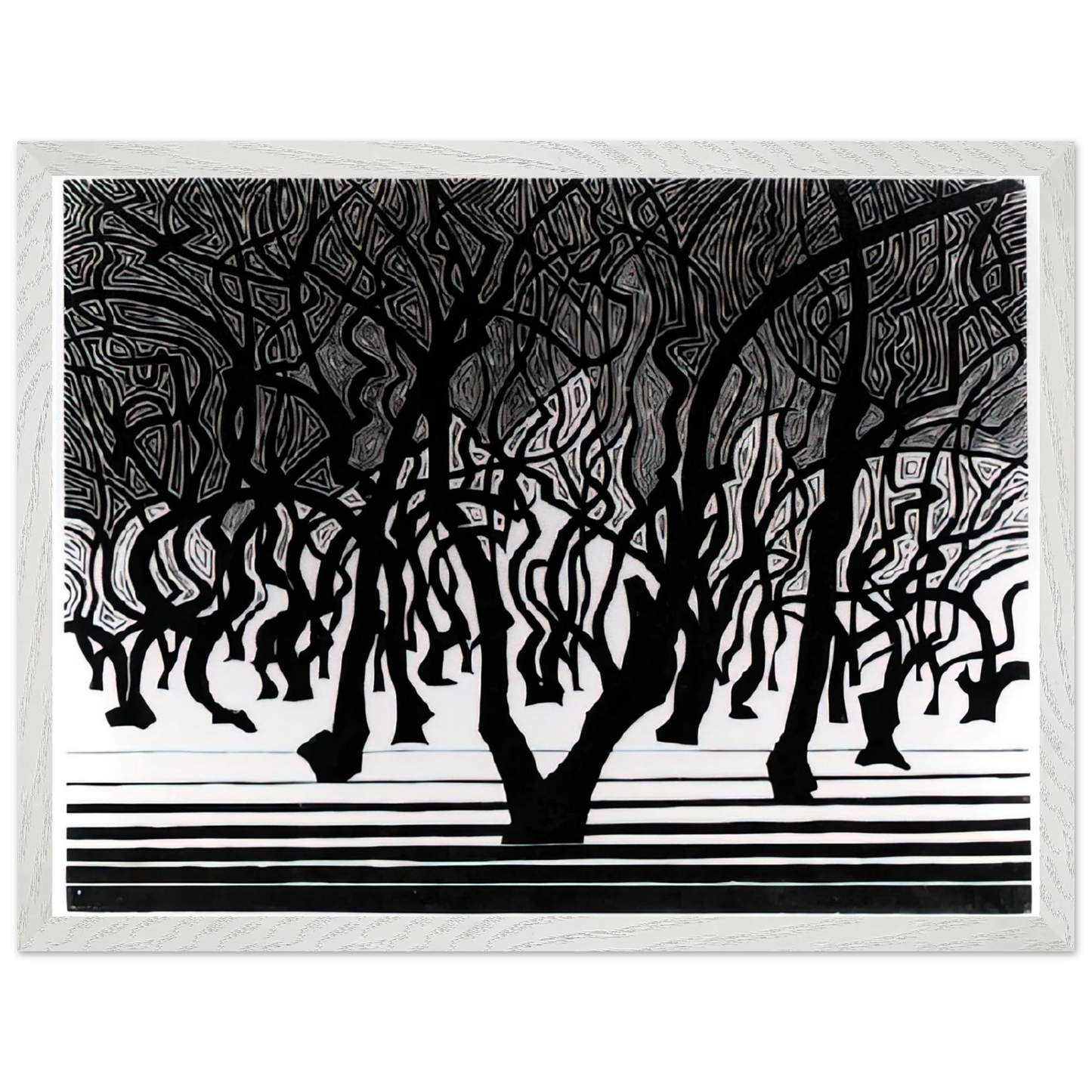 MC Escher - ESCHER (9) Wall Art - 60x80 cm / 24x32 inches - Premium Wooden Framed Poster With Fine Art Paper-canvas - Black frame