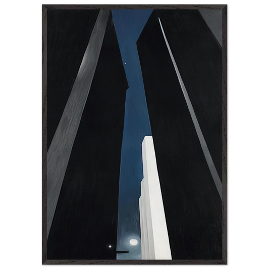 City Night - Georgia OKeeffe 70x100 cm / 28x40 inches Framed Art Print – Black Wooden Frame