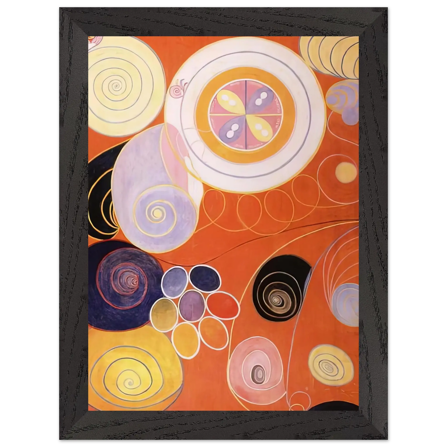 Hilma af Klint - THEY TENS MAINSTAY IV 1907 Wall art - A3 (29.7 x 42  cm) - Premium Wooden Framed Poster With Fine Art Paper - White frame