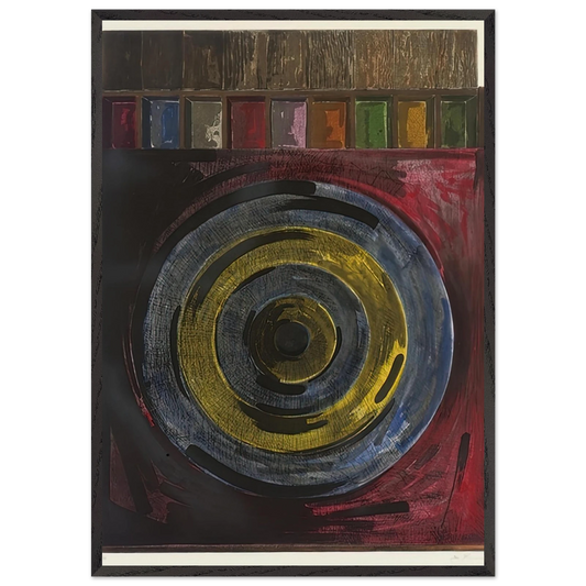 TARGET WITH PLASTER CASTS UNIVERSAL LIMITED ART EDITIONS 208 - Jasper Johns 70x100 cm / 28x40 inches Framed Art Print – Black Wooden Frame