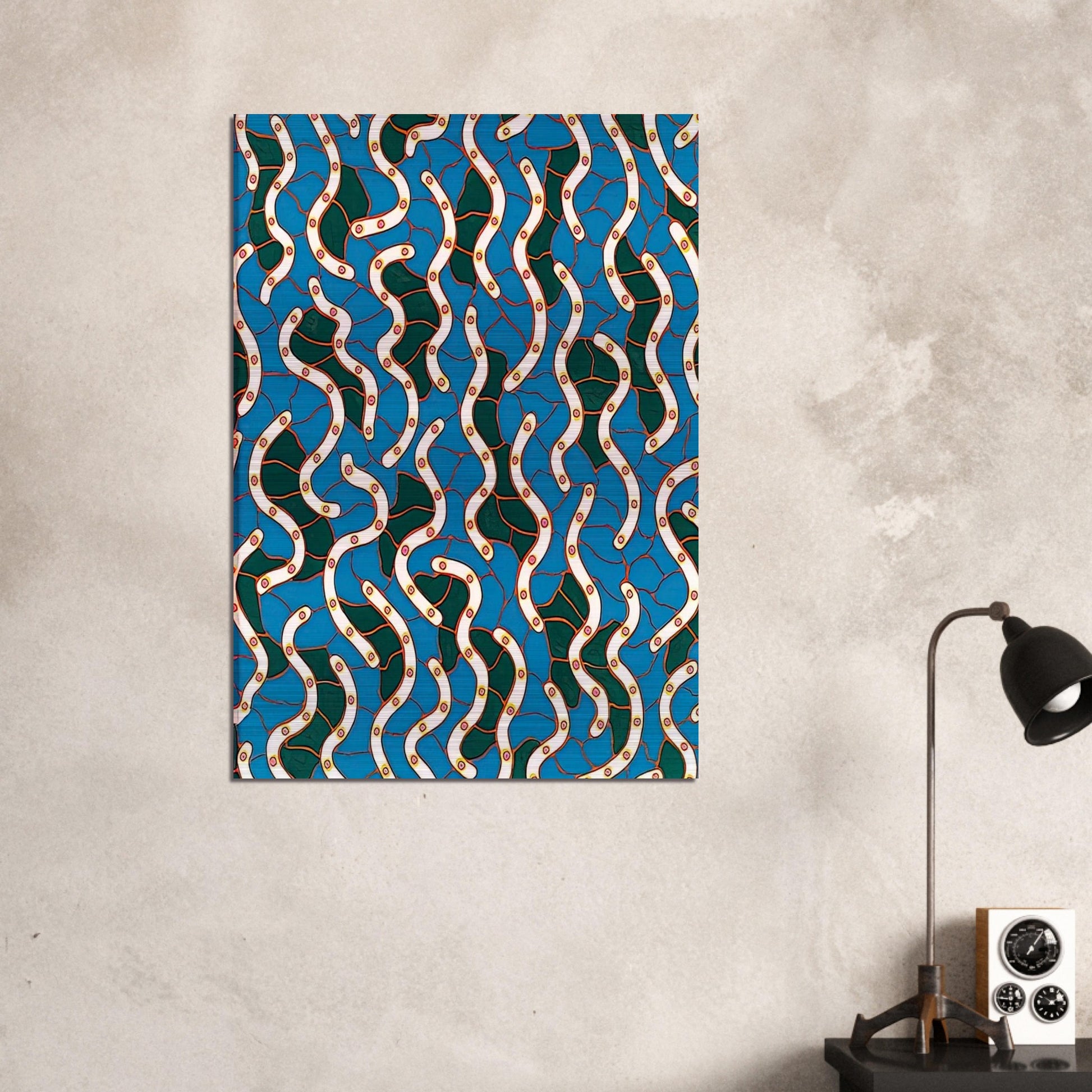 WAVES ON THE HUDSON RIVER 1988 - Yayoi Kusama Brushed Aluminum Print - 70x100 cm / 28x40 inches | Yayoi Kusama Aluminum Print | Yayoi Kusama Prints