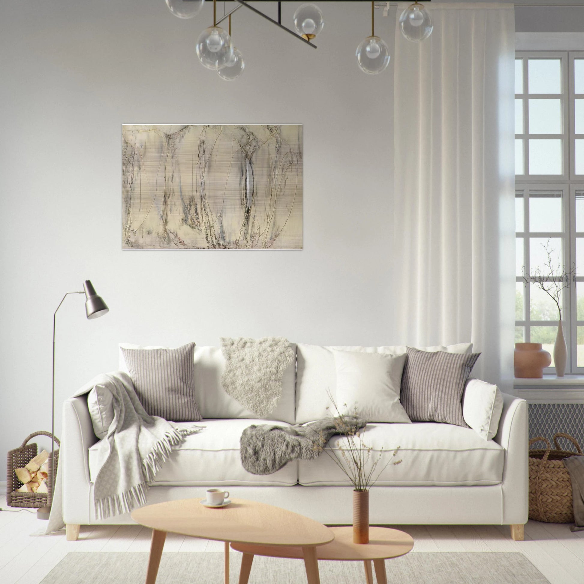 Composition - 1958 - Enrico Castellani Brushed Aluminum Print - 70x100 cm / 28x40 inches | Enrico Castellani Aluminum Print | Enrico Castellani Prints