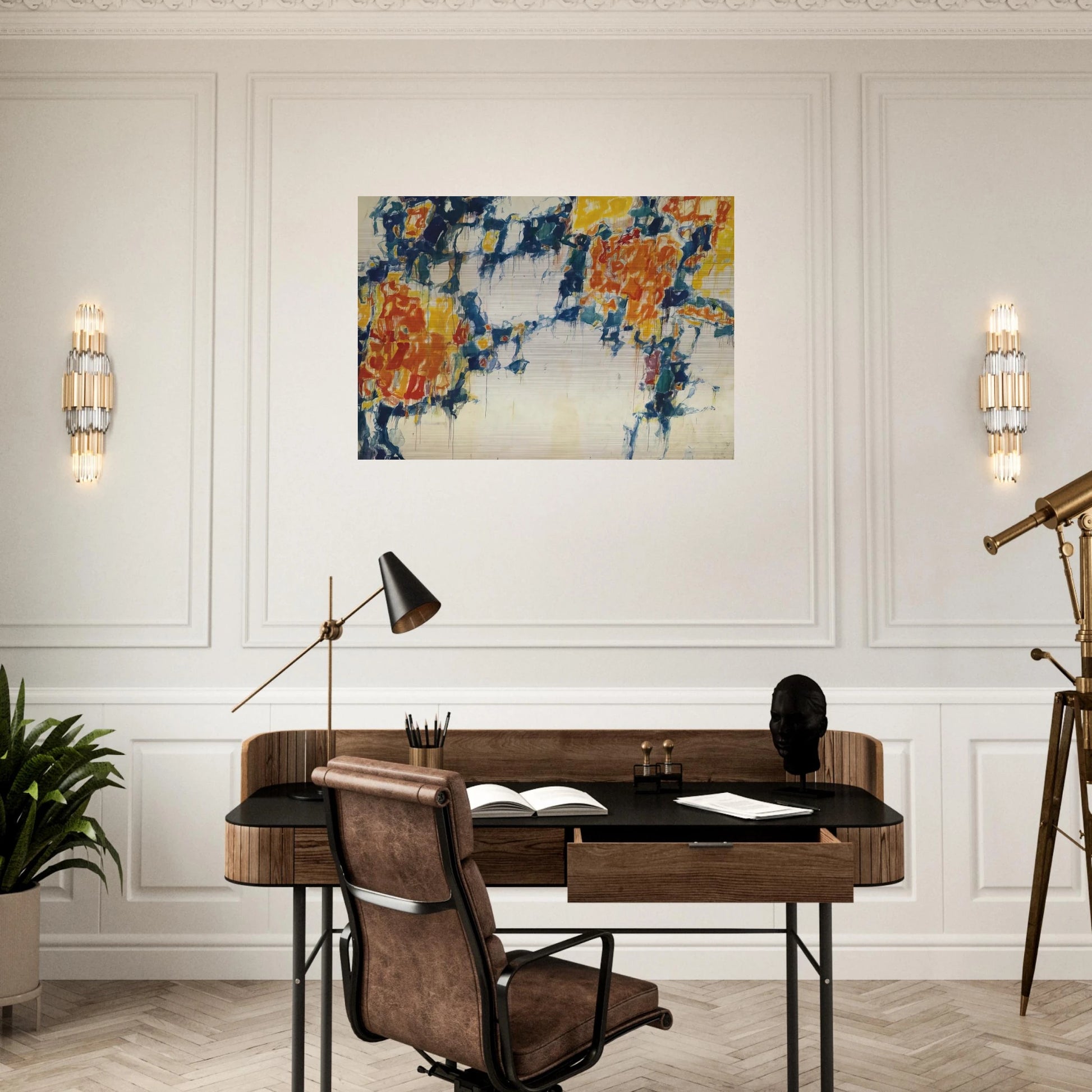 Basel Mural I - Sam Francis Brushed Aluminum Print - 70x100 cm / 28x40 inches | Sam Francis Aluminum Print | Sam Francis Prints