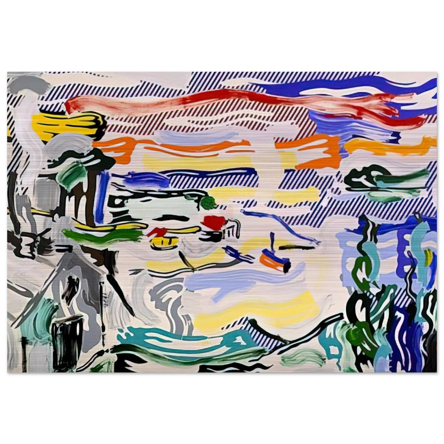 COAST VILLAGE 1987 - Roy Lichtenstein Brushed Aluminum Print - 70x100 cm / 28x40 inches | Roy Lichtenstein Aluminum Print | Roy Lichtenstein Prints