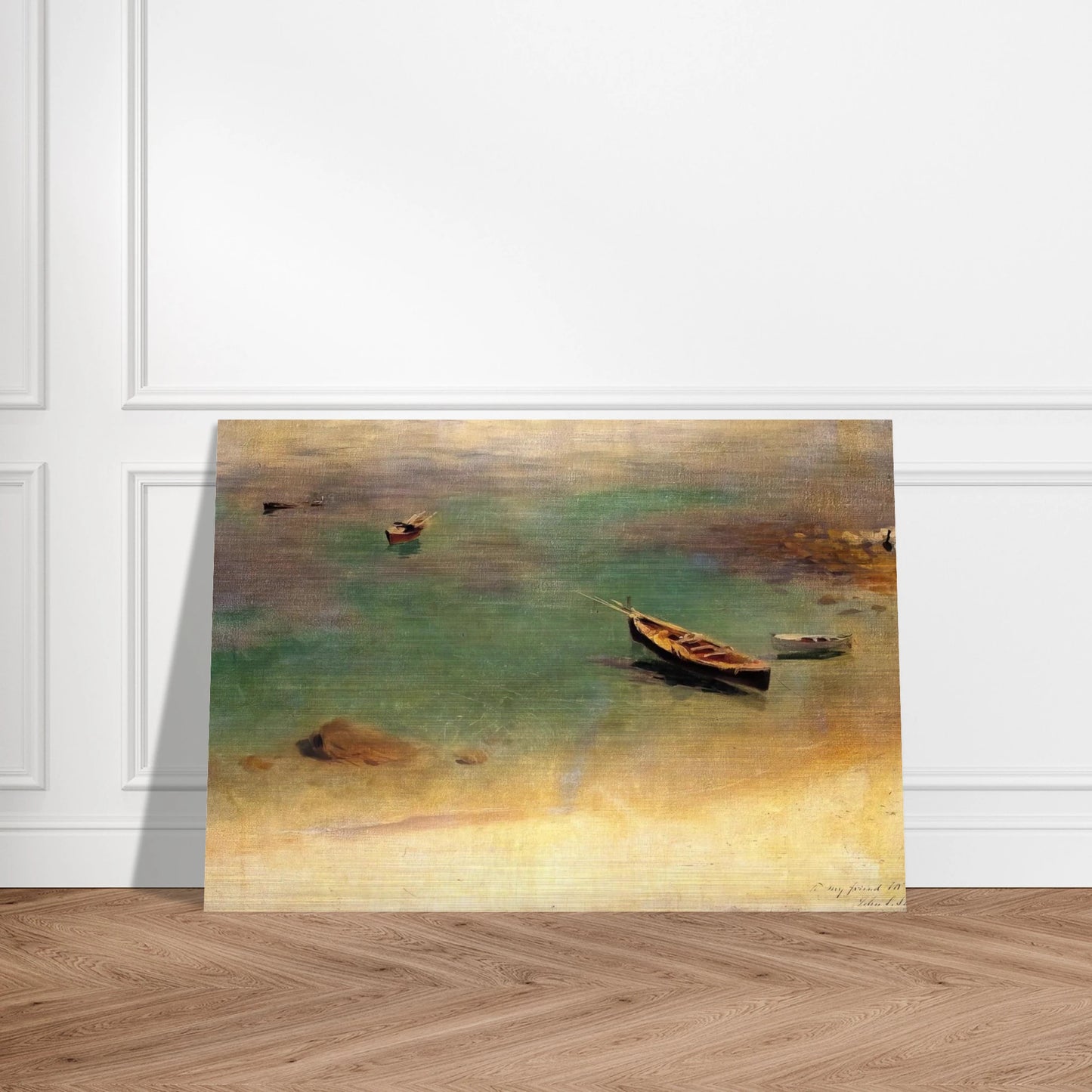 Boat in the Waters off Capri - John Singer Sargent Brushed Aluminum Print - 70x100 cm / 28x40 inches | John Singer Sargent Aluminum Print | John Singer Sargent Prints