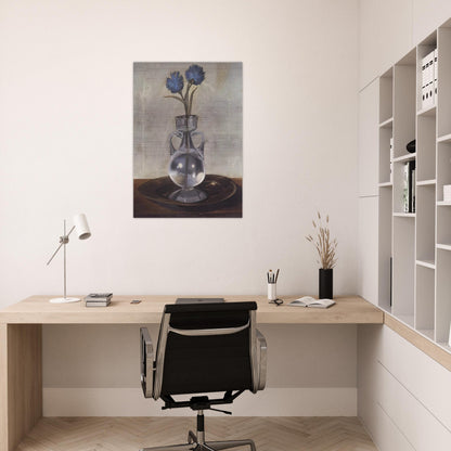 THE VASE OF CORNFLOWERS - Salvador Dali Brushed Aluminum Print - 70x100 cm / 28x40 inches | Salvador Dali Aluminum Print | Salvador Dali Prints