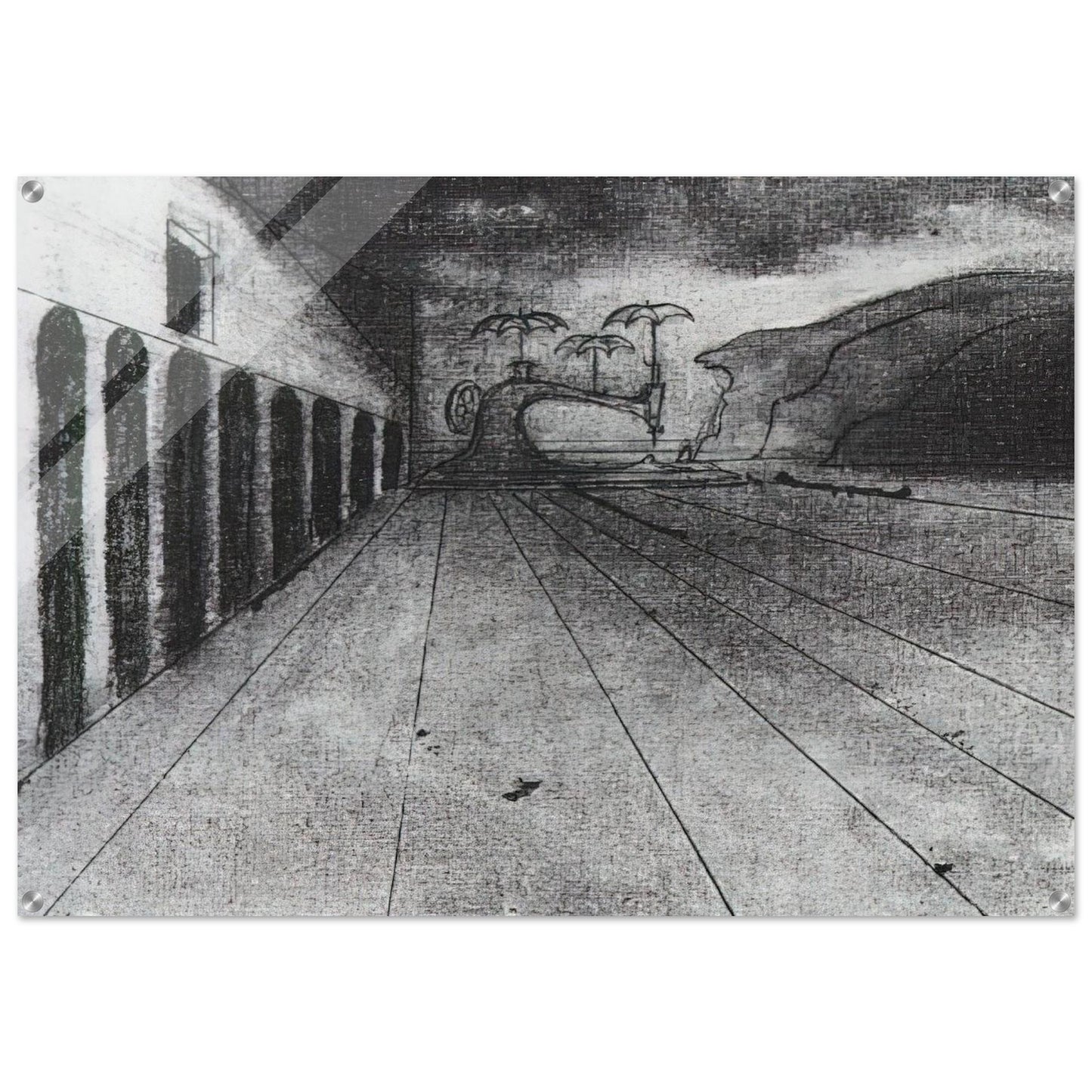 LANDSCAPE AFTER DE CHIRICO UNFINISHED - Salvador Dali Acrylic Print - 70x100 cm / 28x40″ inches