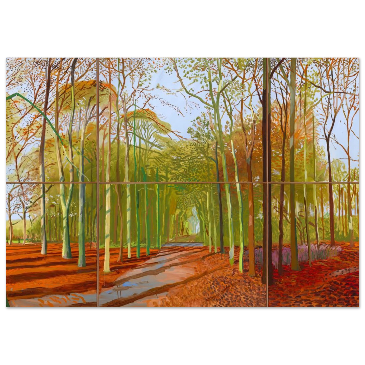 David Hockney - Woldgate Woods, 21, 23 & 29 November 2006 - 60x90 cm / 24x36 inches - Fine Art Poster-canvas - -