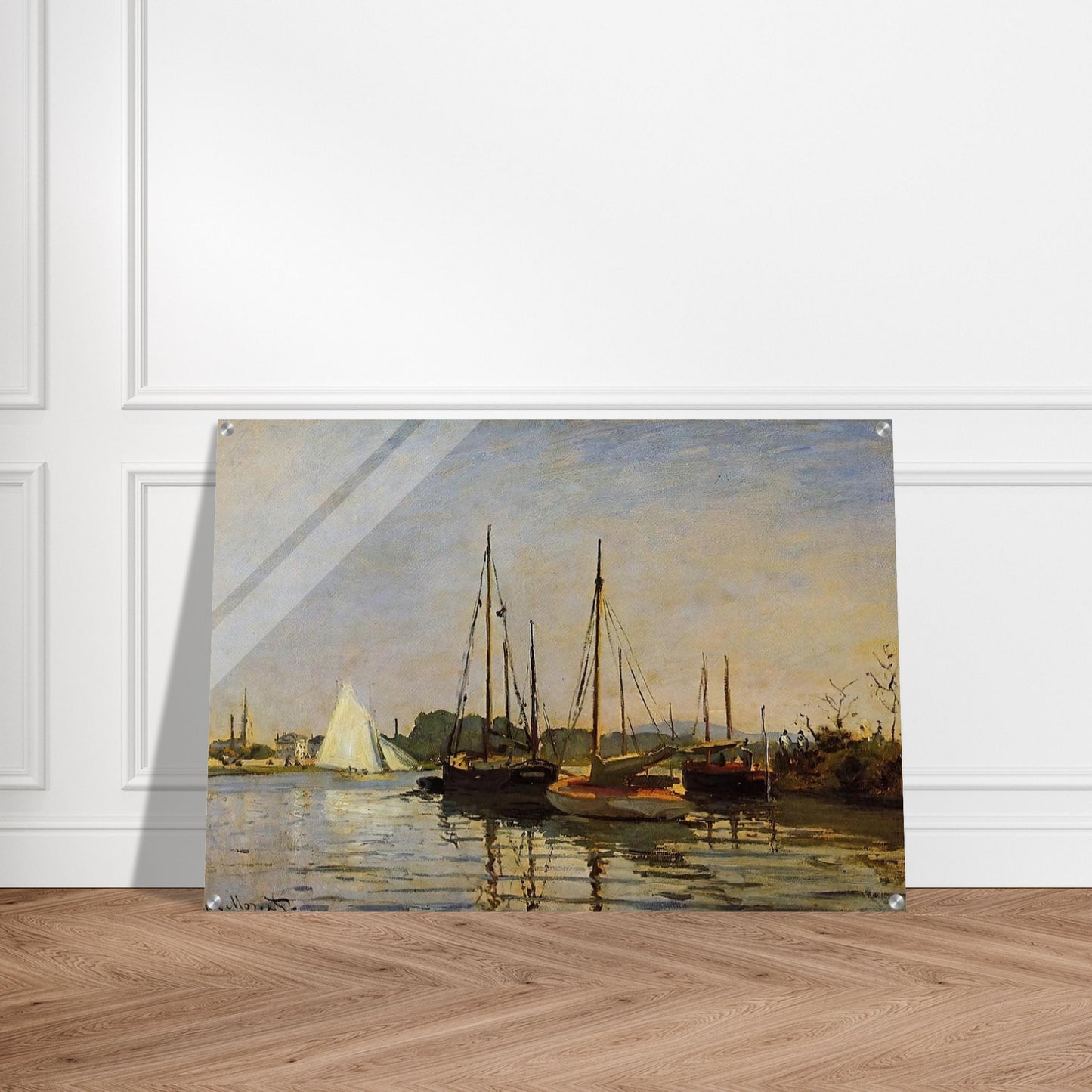 Pleasure Boats, Argenteuil, c.1872-3 oil on canvas - claude monet Acrylic Print - 70x100 cm / 28x40″ inches | claude monet Wall Art | claude monet Prints