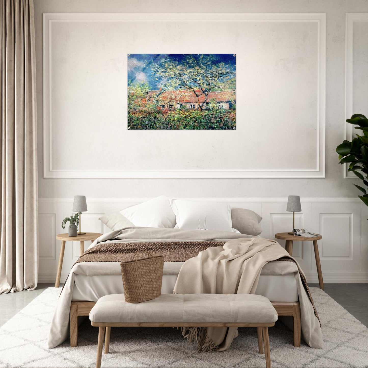 Springtime at Giverny - claude monet Acrylic Print - 70x100 cm / 28x40″ inches