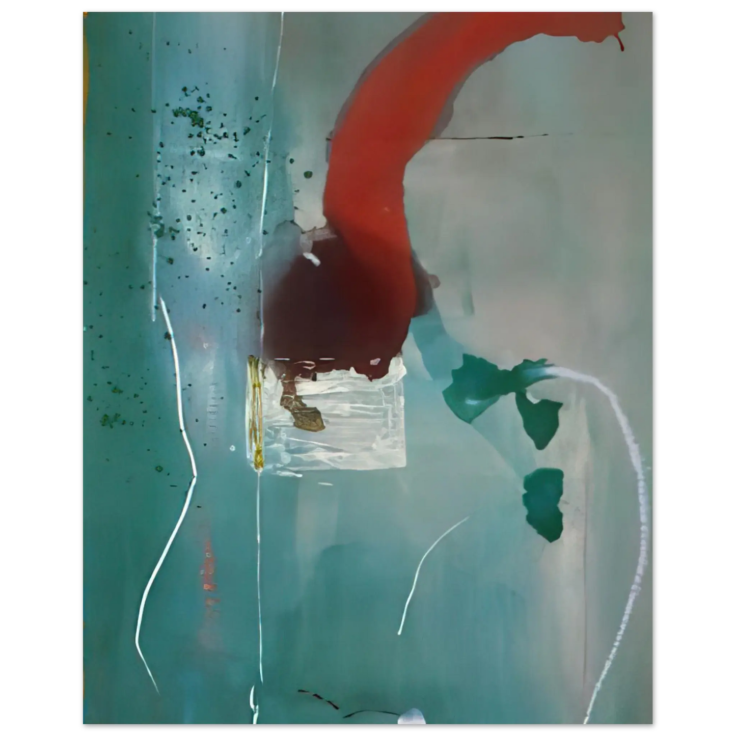 Helen Frankenthaler - Square One - 1985 Wall art - 70x100 cm / 28x40 Inches - Premium Wooden Framed Poster With Fine Art Paper - Black frame