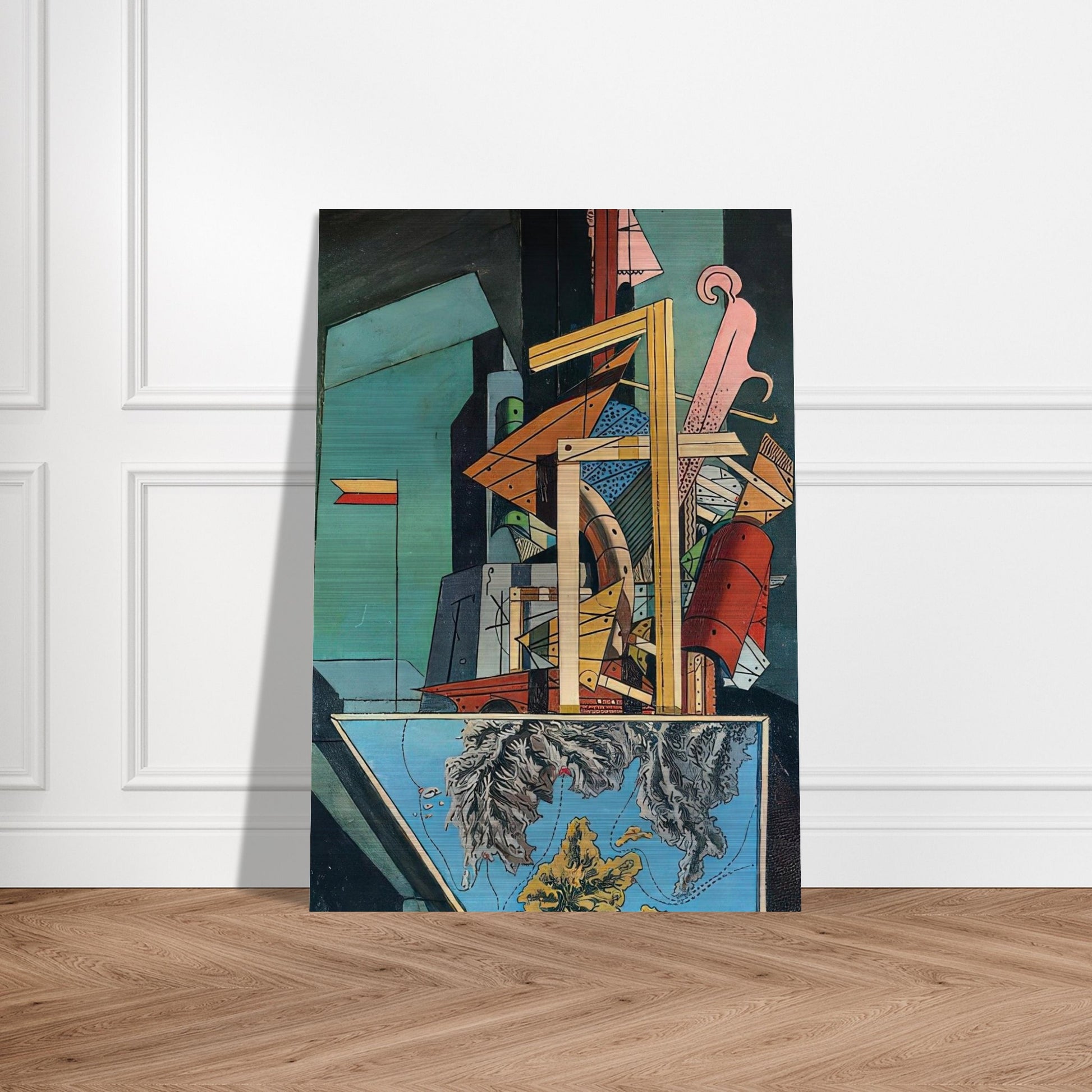 THE MELANCHOLY OF DEPARTURE 1916 1 - Giorgio de Chirico Brushed Aluminum Print - 70x100 cm / 28x40 inches | Giorgio de Chirico Aluminum Print | Giorgio de Chirico Prints