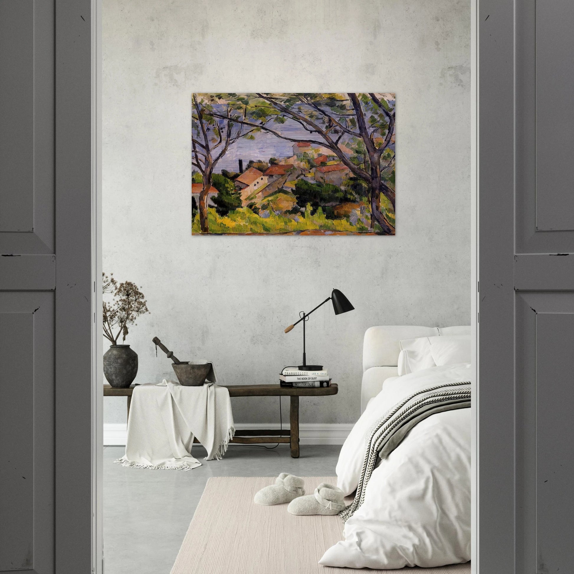L'Estaque. View through the Trees - Paul Cézanne Brushed Aluminum Print - 70x100 cm / 28x40 inches | Paul Cézanne Aluminum Print | Paul Cézanne Prints
