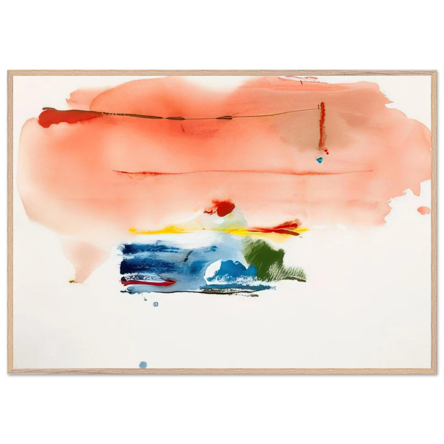 Helen Frankenthaler - Santa Fe II - 1986 Wall art - 21x29.7 cm / 8x12" - Premium Wooden Framed Poster With Fine Art Paper-canvas - White frame