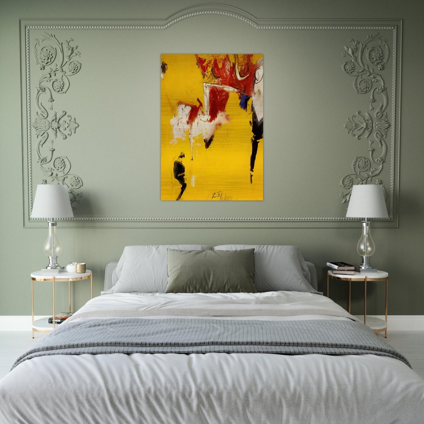 2 to the Moon - 1961 - Hassel Smith Brushed Aluminum Print - 70x100 cm / 28x40 inches | Hassel Smith Aluminum Print | Hassel Smith Prints