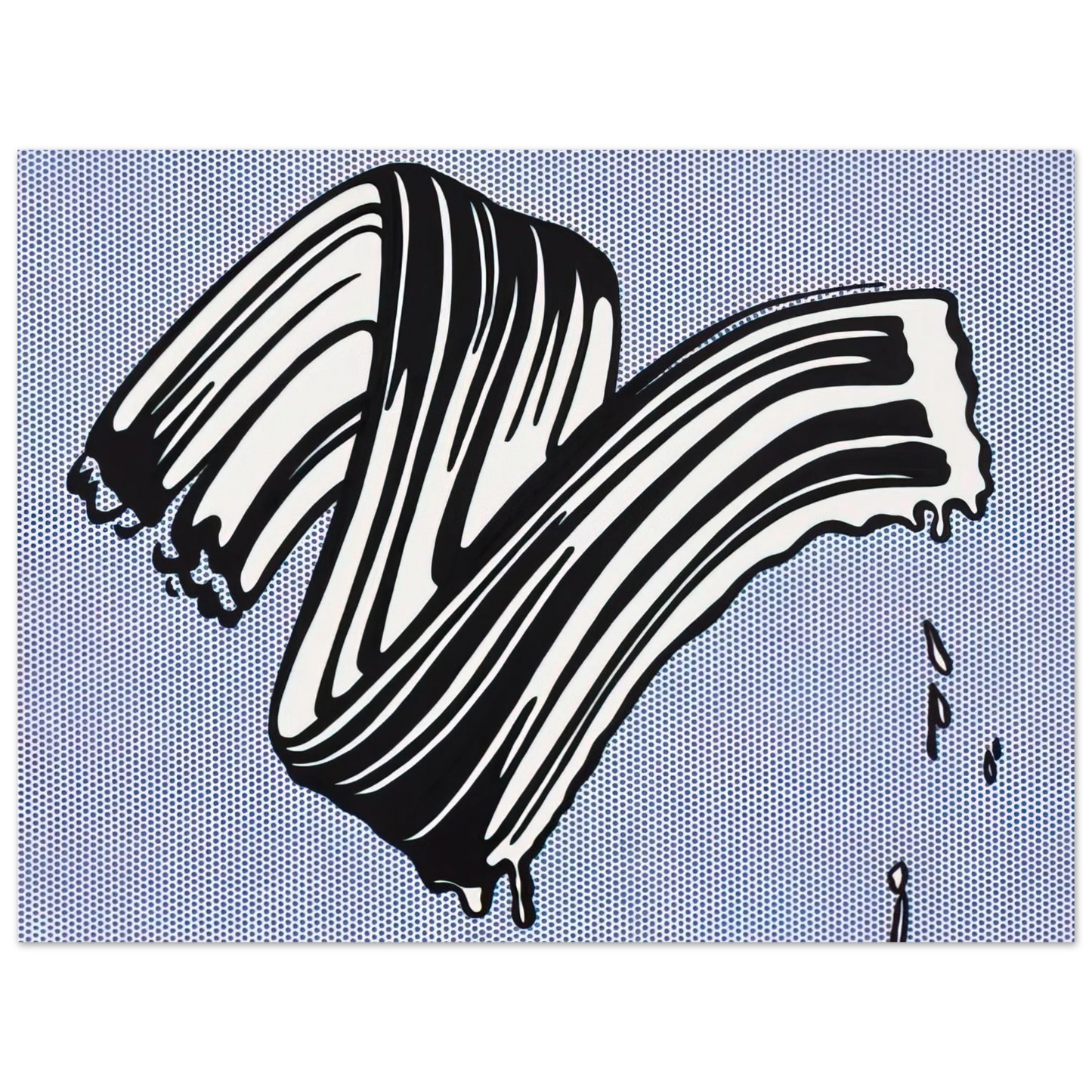 Roy Lichtenstein - WHITE BRUSHSTROKE I 1965  75x100 cm / 30x40inches Fine Art Poster