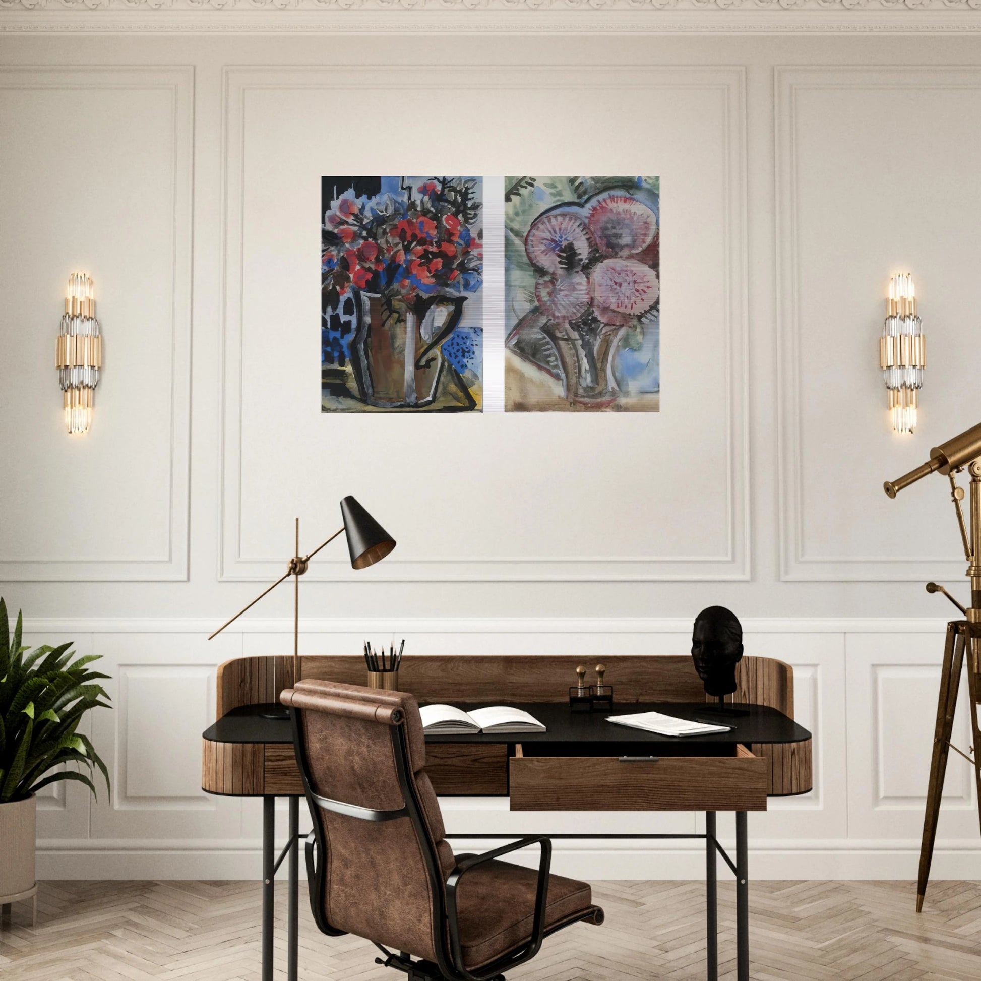 Still Life - Expressionism - Natalia Goncharova Brushed Aluminum Print - 70x100 cm / 28x40 inches | Natalia Goncharova Aluminum Print | Natalia Goncharova Prints