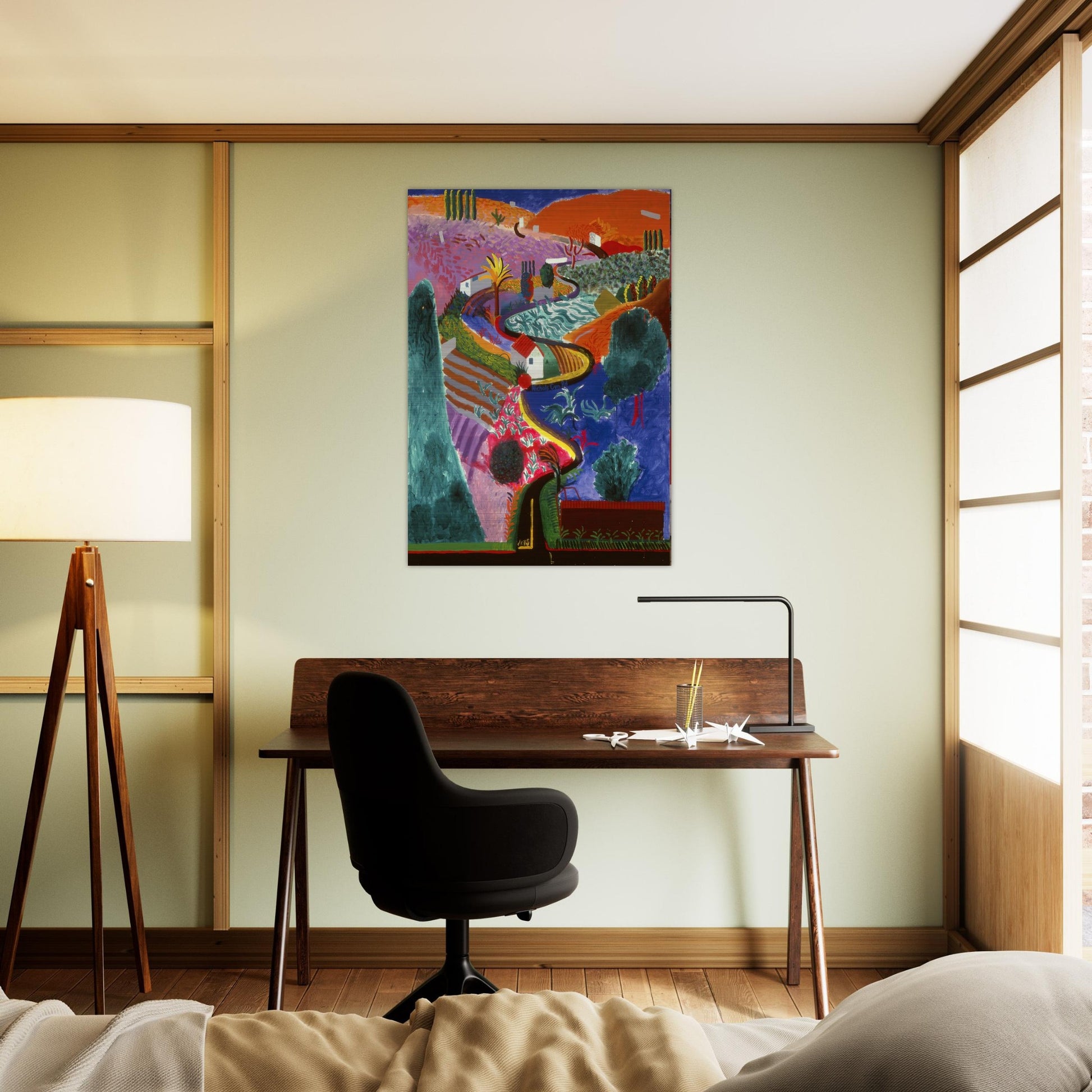David Hockney - David Hockney Brushed Aluminum Print - 70x100 cm / 28x40 inches | David Hockney Aluminum Print | David Hockney Prints