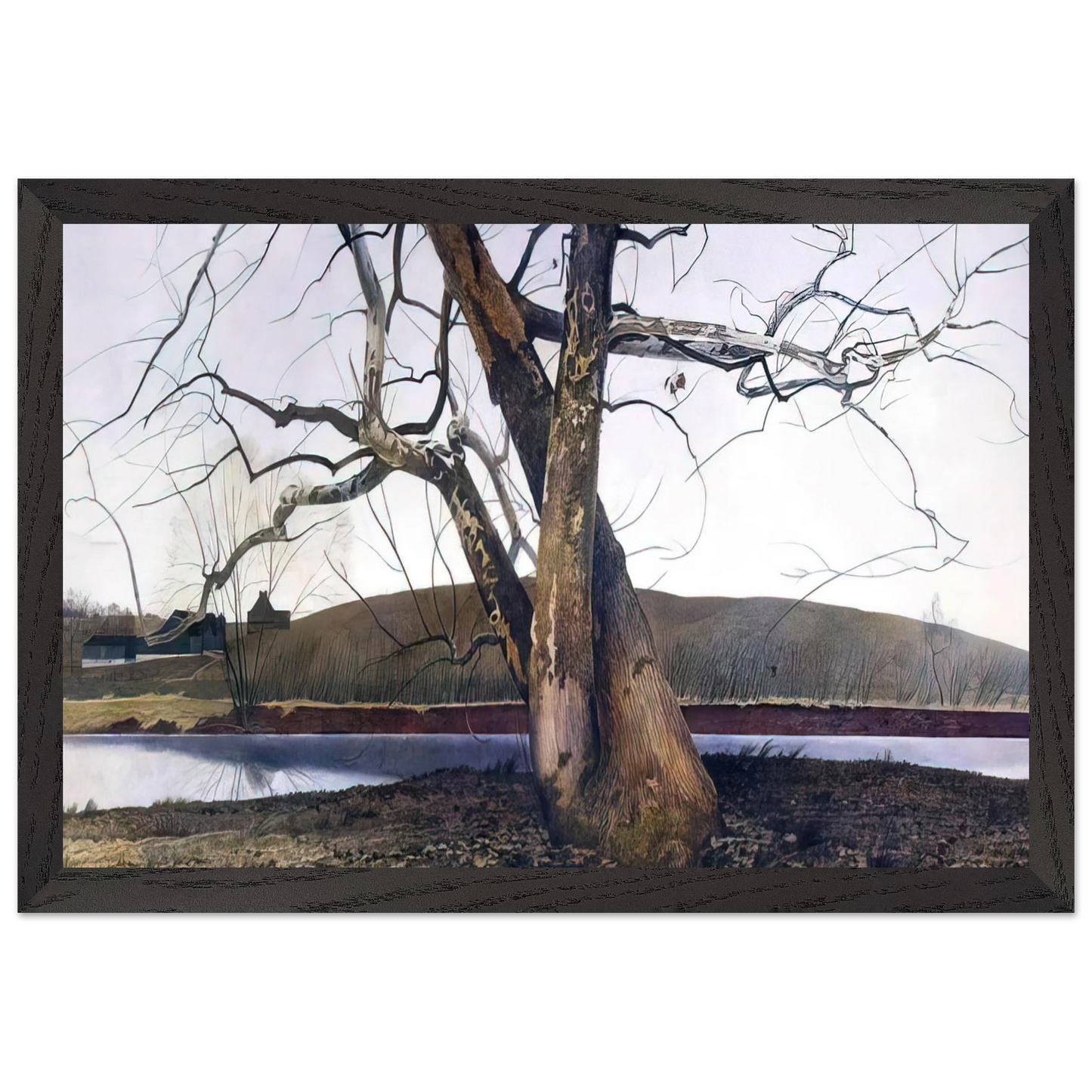 Andrew Wyeth - DIL HUEY FARM Wall Art - 30x40 cm / 12x16 inches - Fine Art Poster-canvas - -