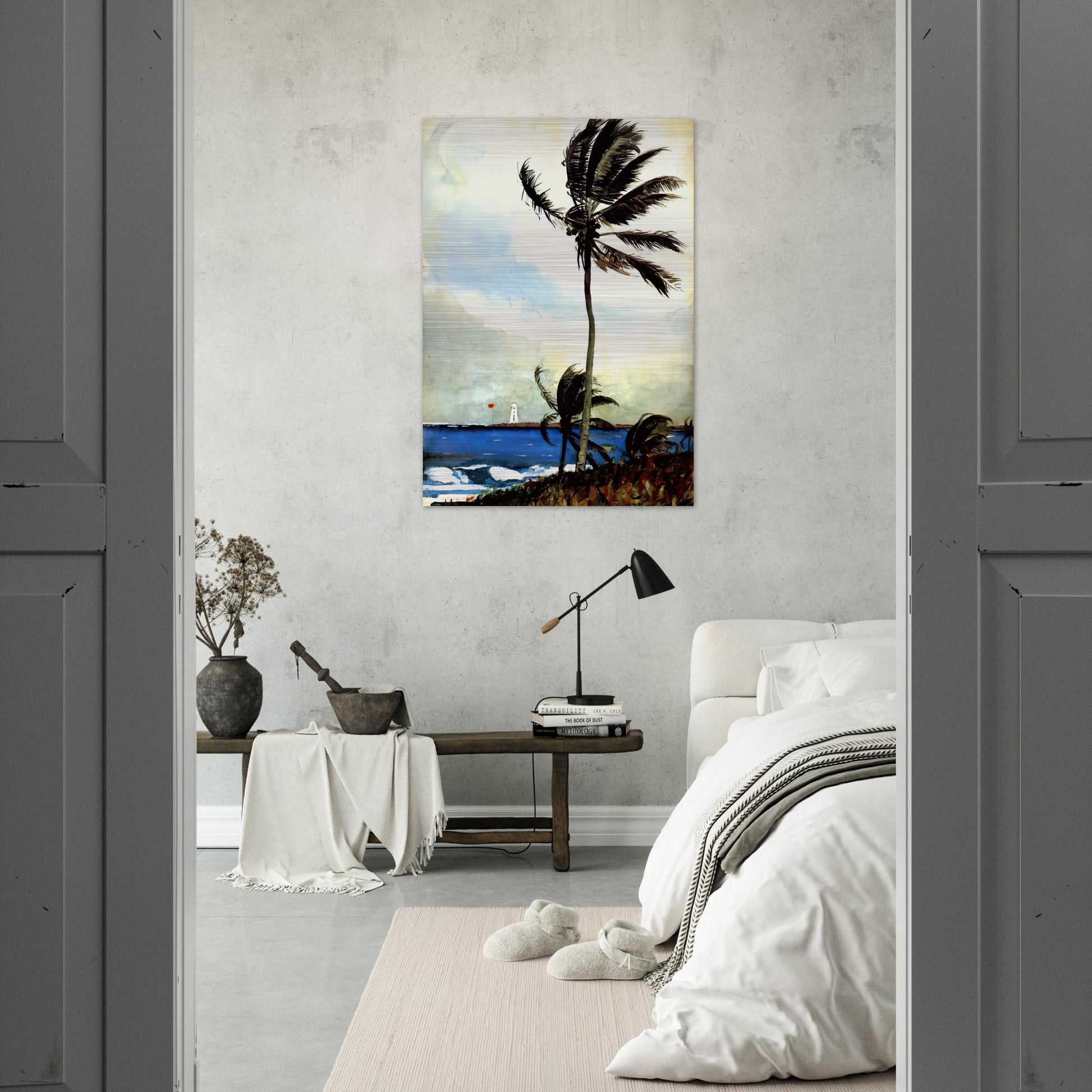 PALM TREE NASSAU - Winslow Homer Brushed Aluminum Print - 70x100 cm / 28x40 inches | Winslow Homer Aluminum Print | Winslow Homer Prints