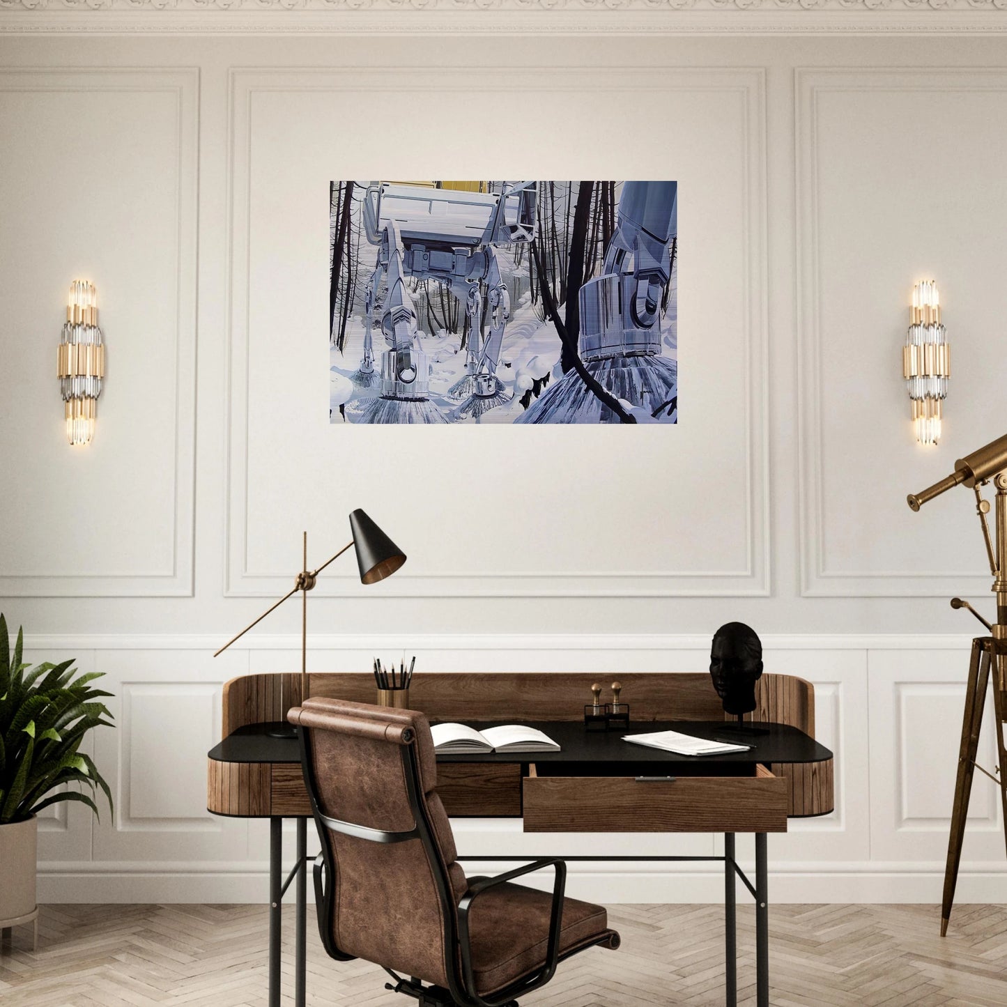 Syd Mead - Syd Mead Brushed Aluminum Print - 70x100 cm / 28x40 inches | Syd Mead Aluminum Print | Syd Mead Prints
