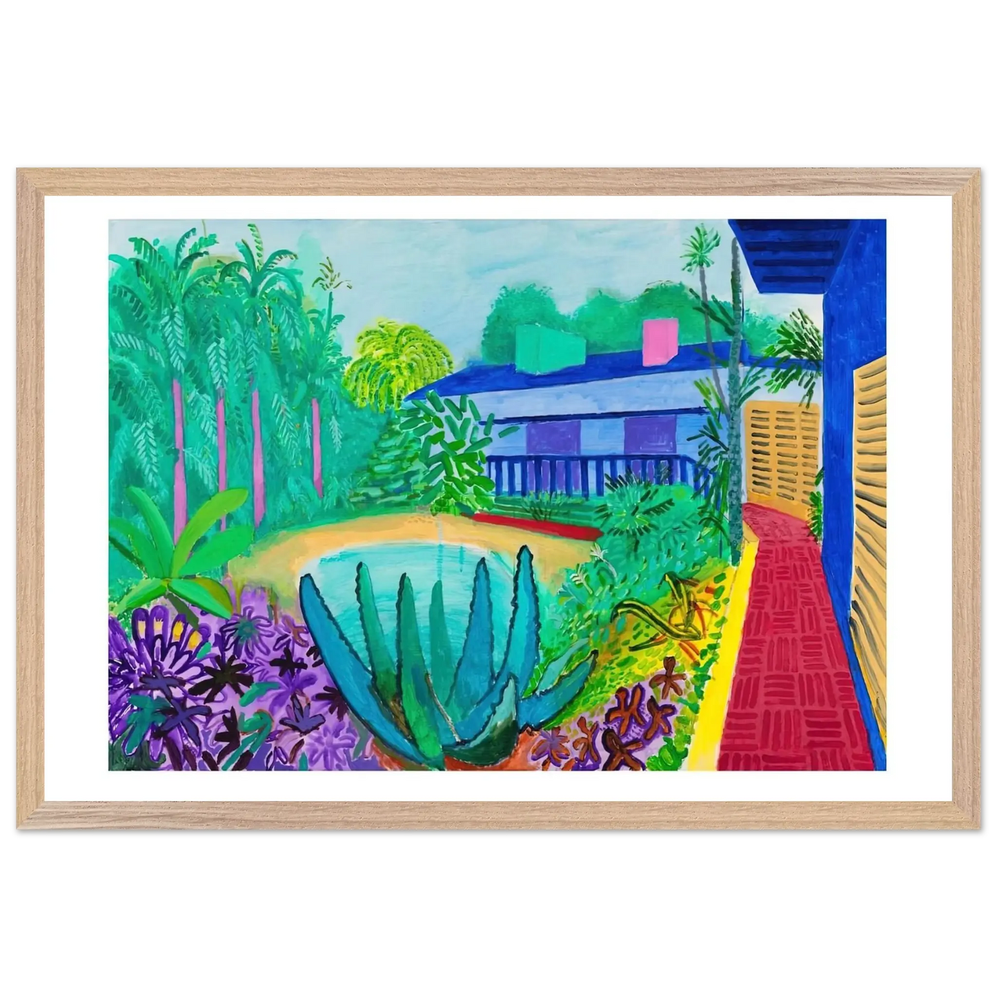 David Hockney - David Hockney Wall art - 45x60 cm / 18x24 Inches - Premium Wooden Framed Poster With Fine Art Paper - Wood frame