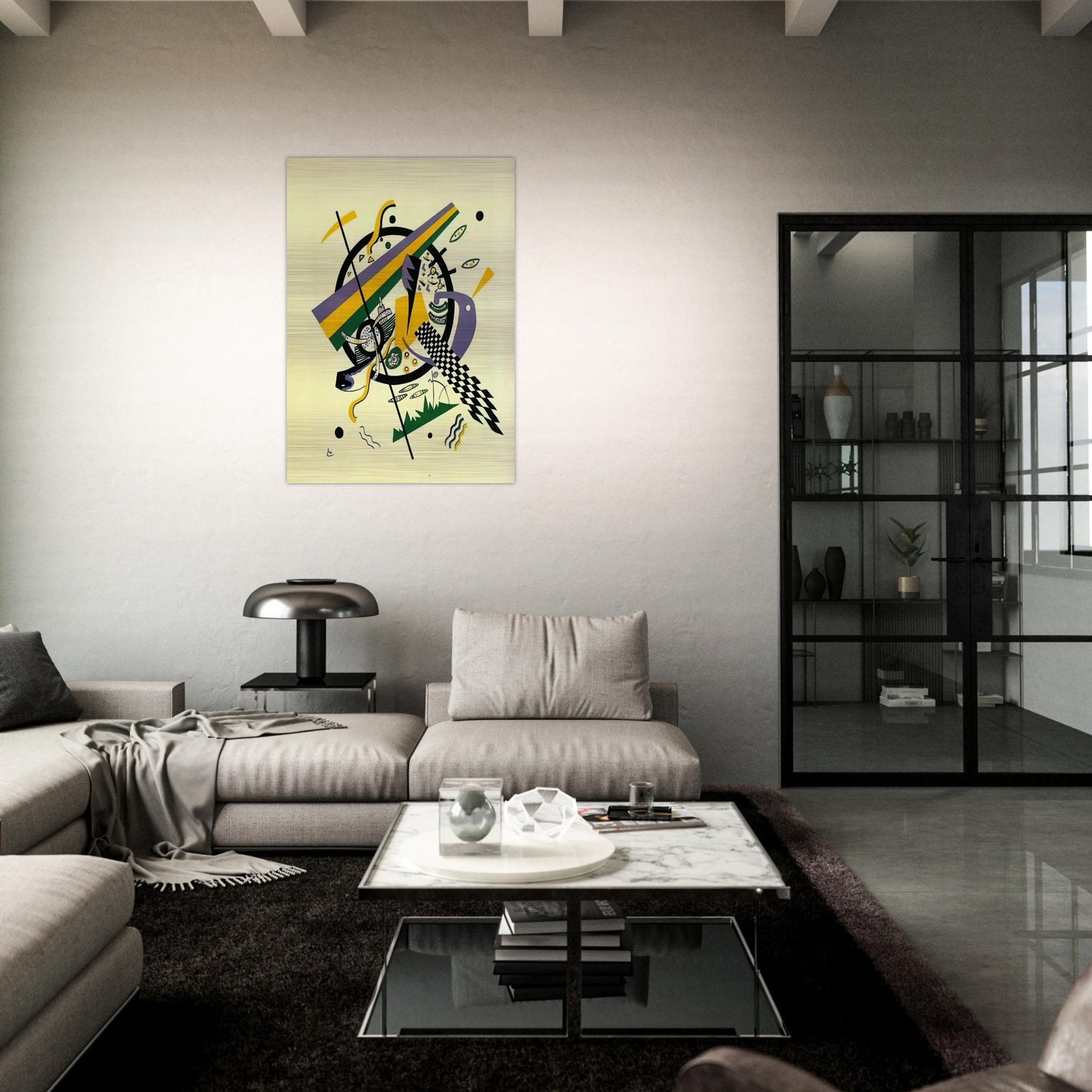 SMALL WORLDS IV 1922 - Wassily Kandinsky Brushed Aluminum Print - 70x100 cm / 28x40 inches | Wassily Kandinsky Aluminum Print | Wassily Kandinsky Prints