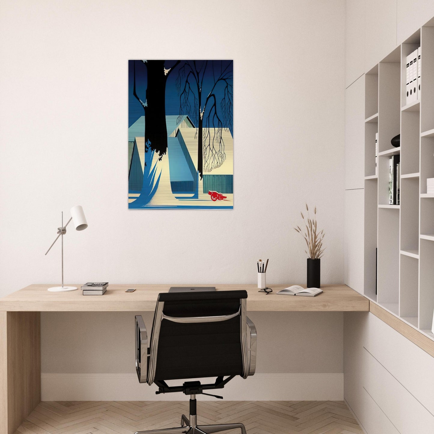 Turquoise - Eyvind Earle Brushed Aluminum Print - 70x100 cm / 28x40 inches | Eyvind Earle Aluminum Print | Eyvind Earle Prints