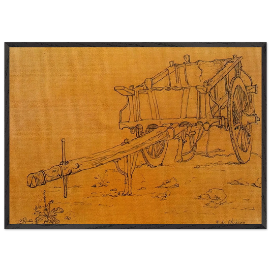 THE CHARIOT - Giorgio de Chirico 70x100 cm / 28x40 inches Framed Art Print – Black Wooden Frame