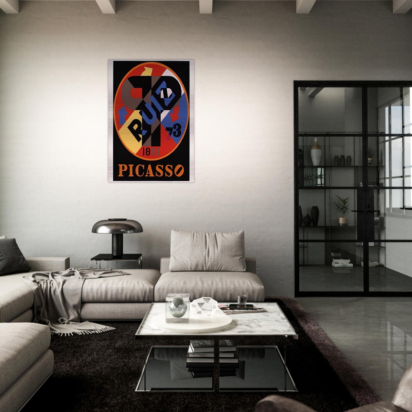 Picasso, The American Dream - Robert Indiana Brushed Aluminum Print - 70x100 cm / 28x40 inches | Robert Indiana Aluminum Print | Robert Indiana Prints