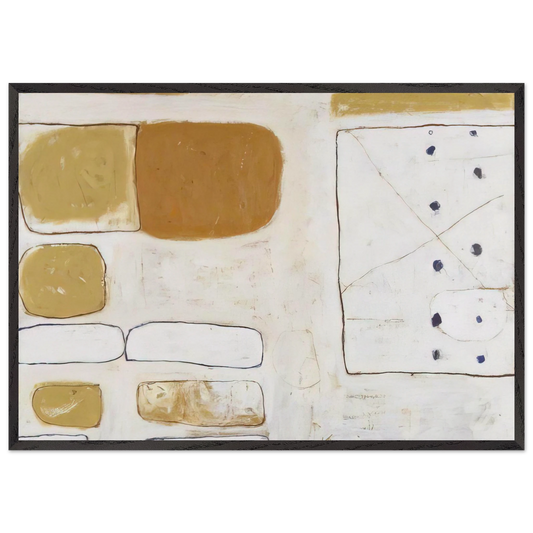 White Sand and Ochre - 1961 - William Scott 70x100 cm / 28x40 inches Framed Art Print – Black Wooden Frame