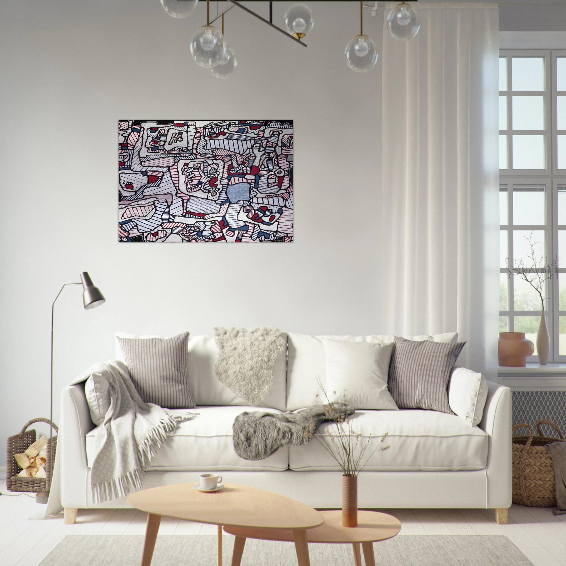 SITE INHABITED BY OBJECTS 1965 - Jean Dubuffet Brushed Aluminum Print - 70x100 cm / 28x40 inches | Jean Dubuffet Aluminum Print | Jean Dubuffet Prints