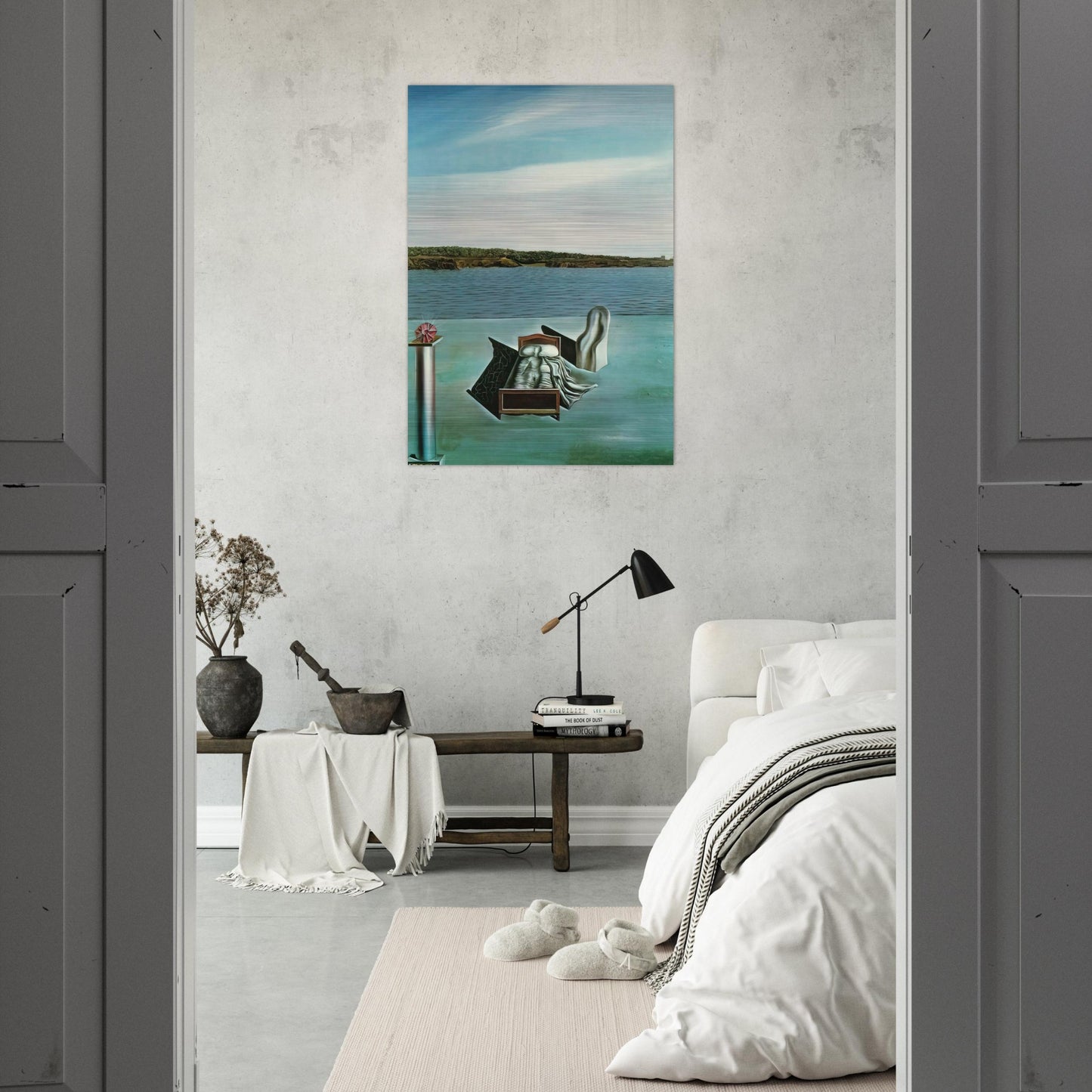 SURREALIST COMPOSITION WITH INVISIBLE FIGURES - Salvador Dali Brushed Aluminum Print - 70x100 cm / 28x40 inches | Salvador Dali Aluminum Print | Salvador Dali Prints