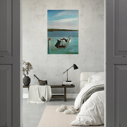 SURREALIST COMPOSITION WITH INVISIBLE FIGURES - Salvador Dali Brushed Aluminum Print - 70x100 cm / 28x40 inches | Salvador Dali Aluminum Print | Salvador Dali Prints