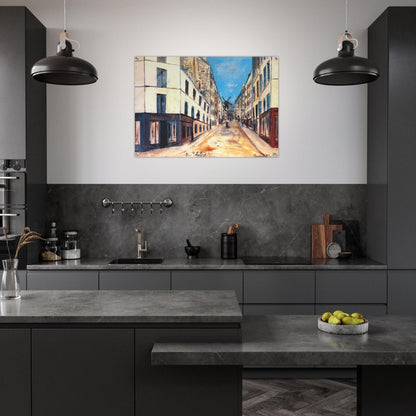 THOLOZE STREET - Maurice Utrillo Acrylic Print - 70x100 cm / 28x40″ inches | Maurice Utrillo Wall Art | Maurice Utrillo Prints