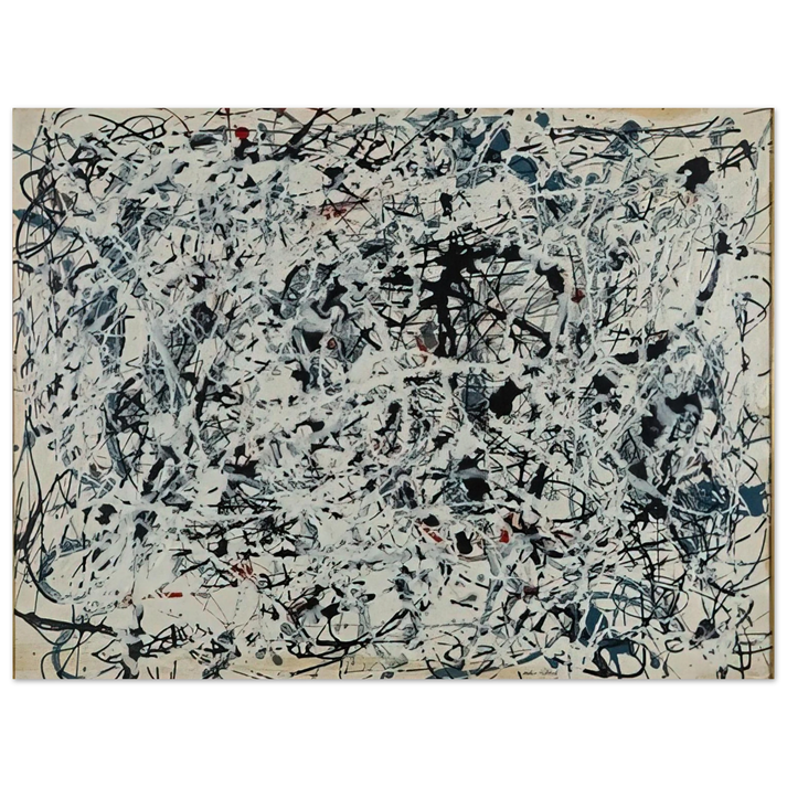Jackson Pollock - COMPOSITION WHITE BLACK BLUE AND RED ON WHITE 1948  75x100 cm / 30x40inches Fine Art Poster