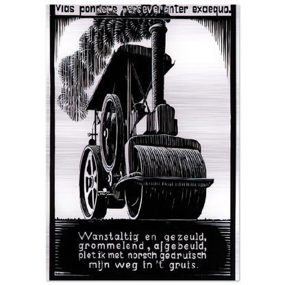 EMBLEMATA STEAMROLLER - MC Escher Brushed Aluminum Print - 70x100 cm / 28x40 inches | MC Escher Aluminum Print | MC Escher Prints