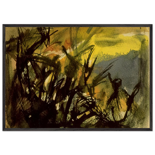 Conversation - Jean-Paul Riopelle 70x100 cm / 28x40 inches Framed Art Print – Black Wooden Frame