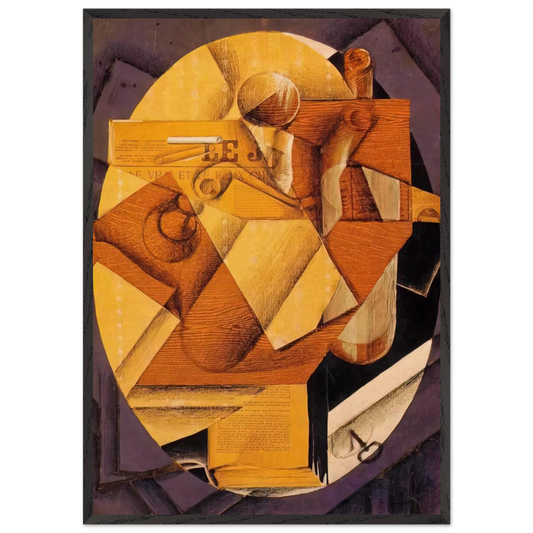 THE TABLE 1914 - Juan Gris 70x100 cm / 28x40 inches Framed Art Print – Black Wooden Frame