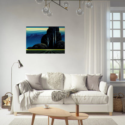 Even Tide - Eyvind Earle Brushed Aluminum Print - 70x100 cm / 28x40 inches | Eyvind Earle Aluminum Print | Eyvind Earle Prints