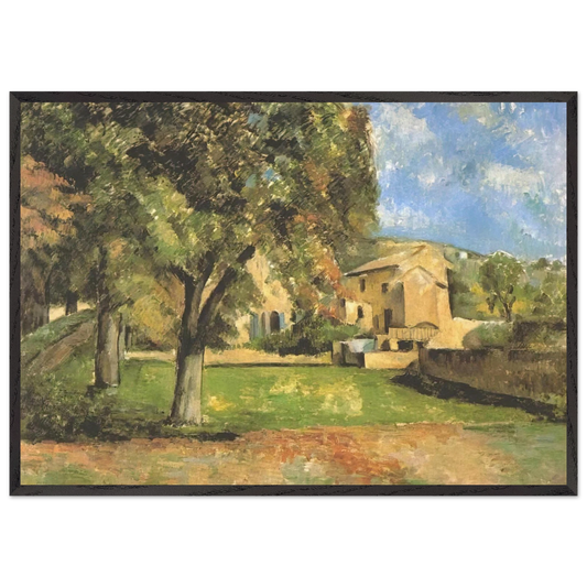 Horse-chestnut-trees in Jas de Bouffan - Paul Cezanne 70x100 cm / 28x40 inches Framed Art Print – Black Wooden Frame