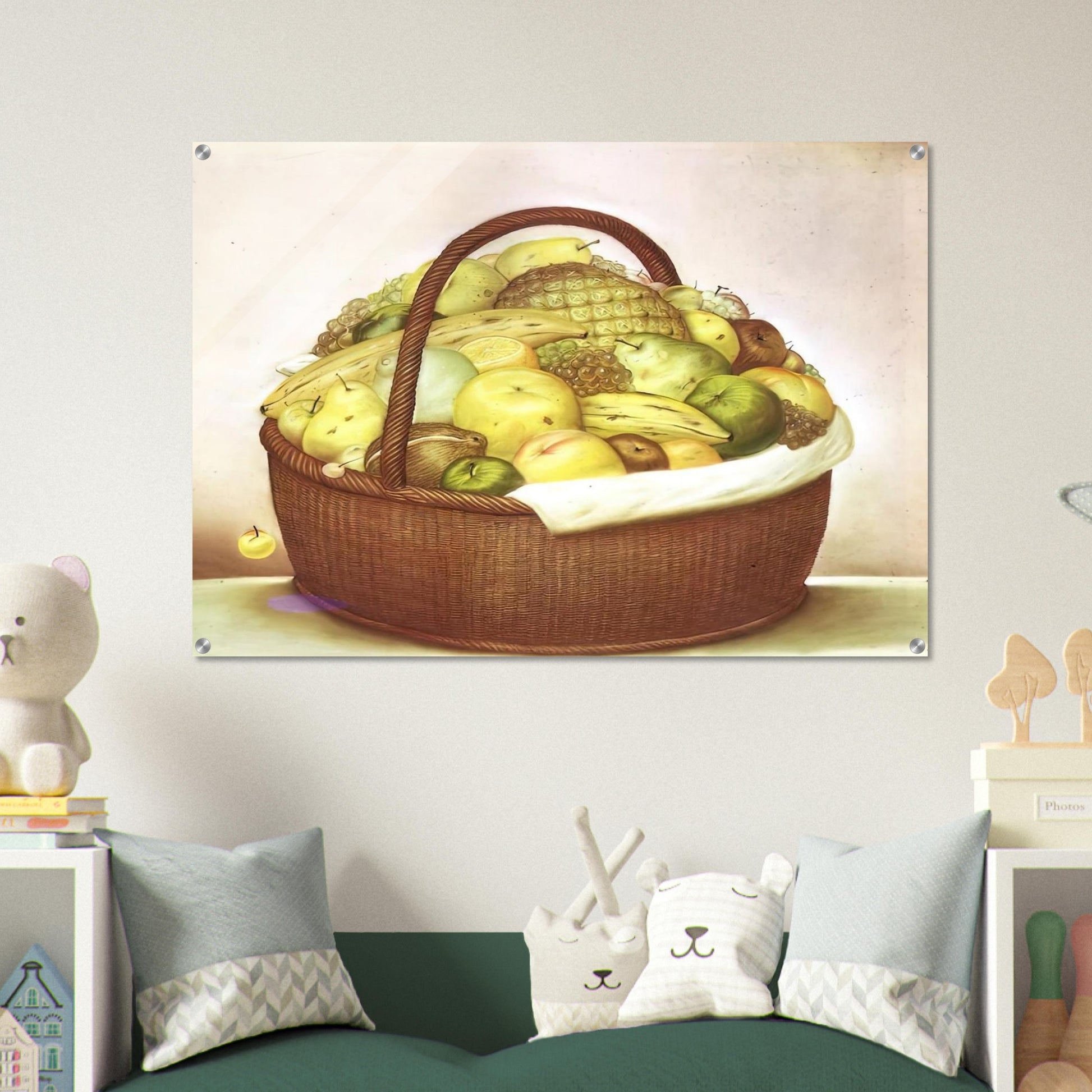 FRUIT BASKET - Fernando Botero Acrylic Print - 70x100 cm / 28x40″ inches