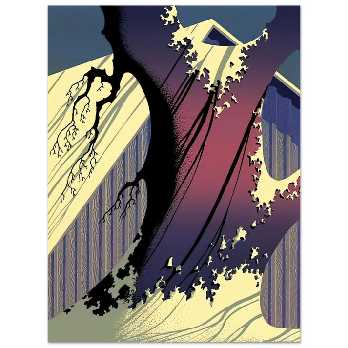 Eyvind Earle - Mauve Barn  75x100 cm / 30x40inches Fine Art Poster