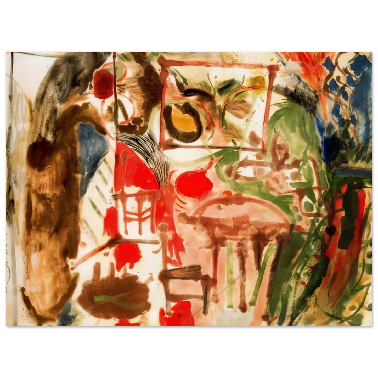 Helen Frankenthaler - Interior - 1957 Wall art - 13x18 cm / 5x7 inches - Fine Art Poster-canvas - -