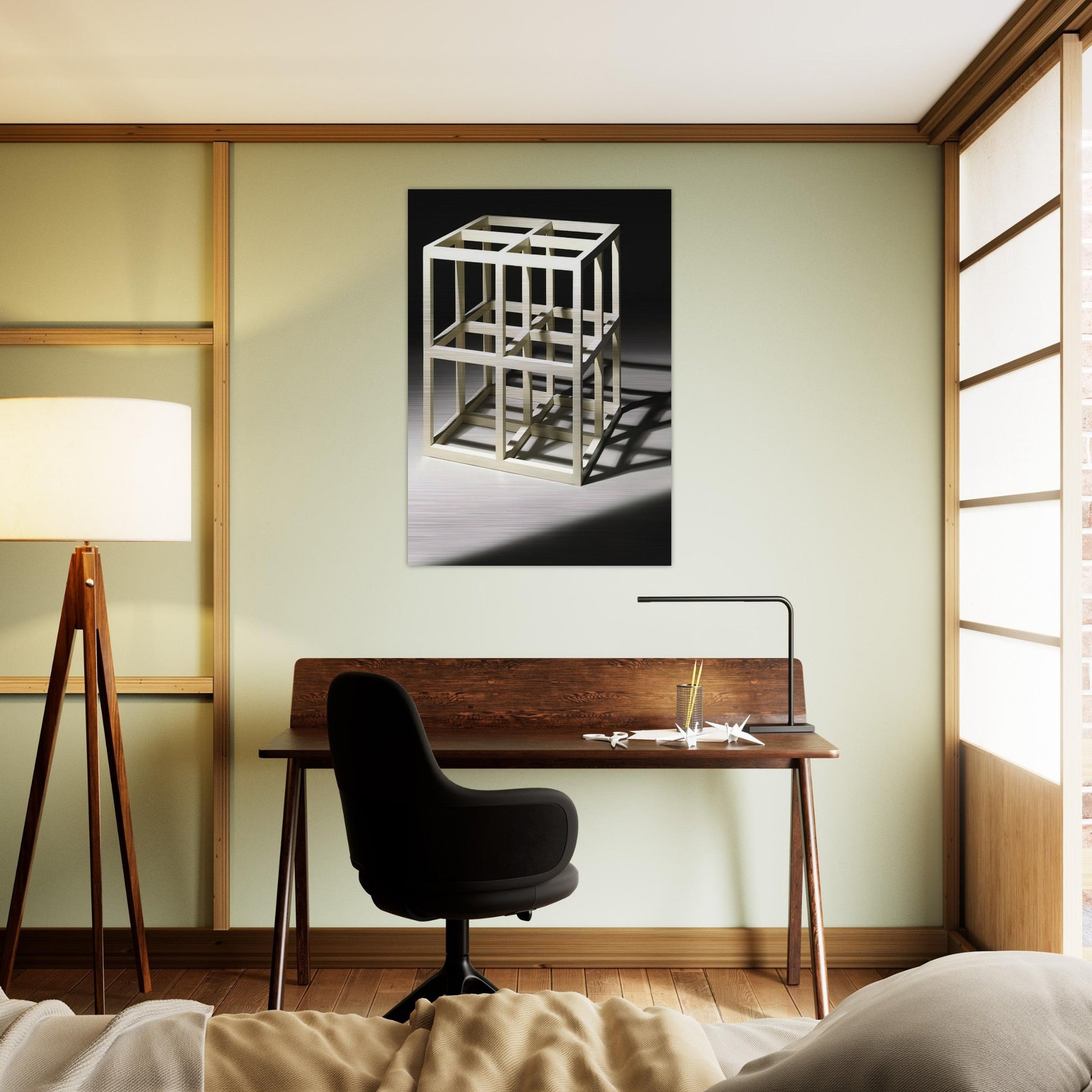 8 Part Cube - Sol LeWitt Brushed Aluminum Print - 70x100 cm / 28x40 inches | Sol LeWitt Aluminum Print | Sol LeWitt Prints