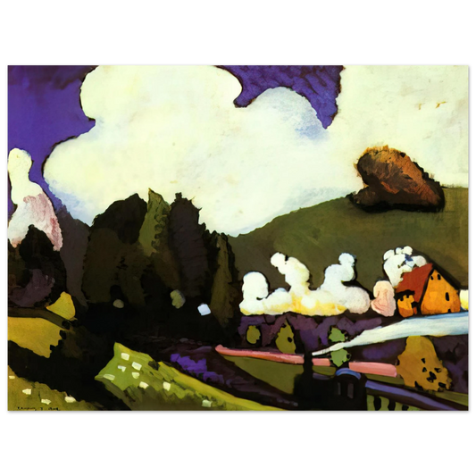 Wassily Kandinsky - LANDSCAPE WITH A STEAM LOCOMOTIVE 1909  75x100 cm / 30x40inches Fine Art Poster