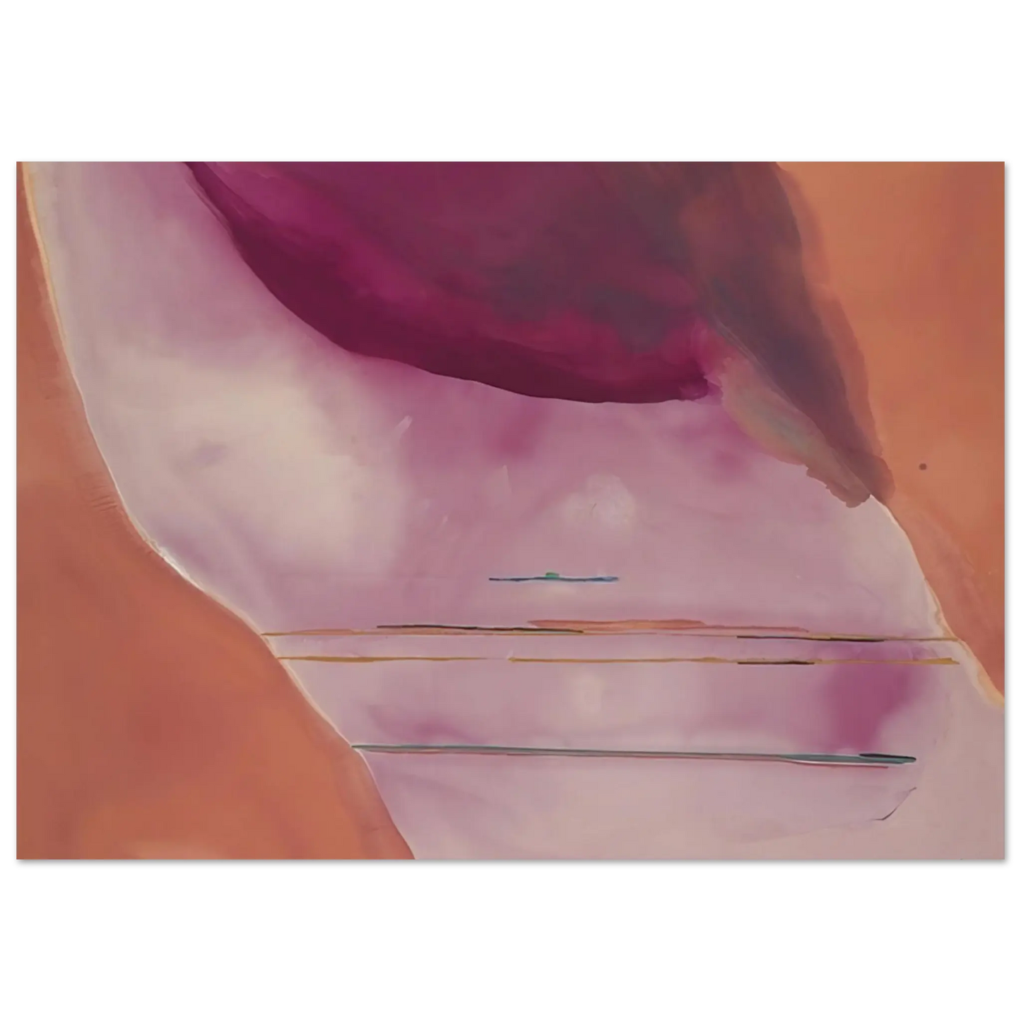 Helen Frankenthaler - Pendulum - 1972 Wall art - 28x43  cm / XL (11x17 Inches) - Premium Wooden Framed Poster With Fine Art Paper - White frame