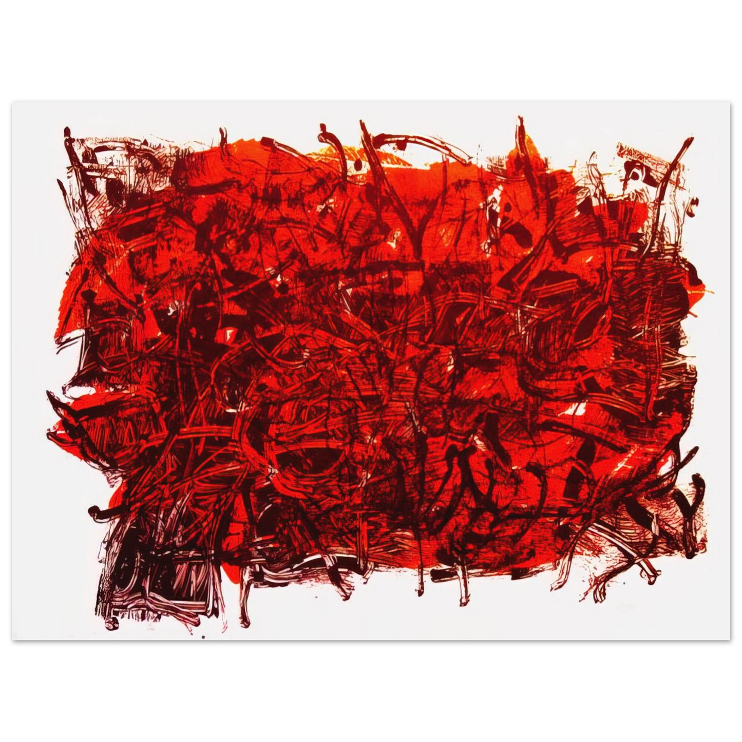 Jean-Paul Riopelle - Leaves III  75x100 cm / 30x40inches Fine Art Poster